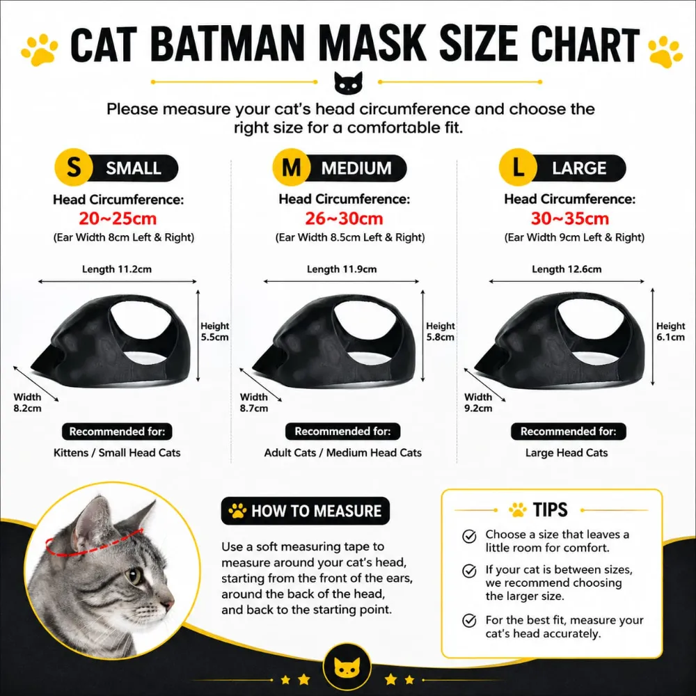 Pet Cat Batman Mask Costume for Halloween or Daily Fun Cosplay