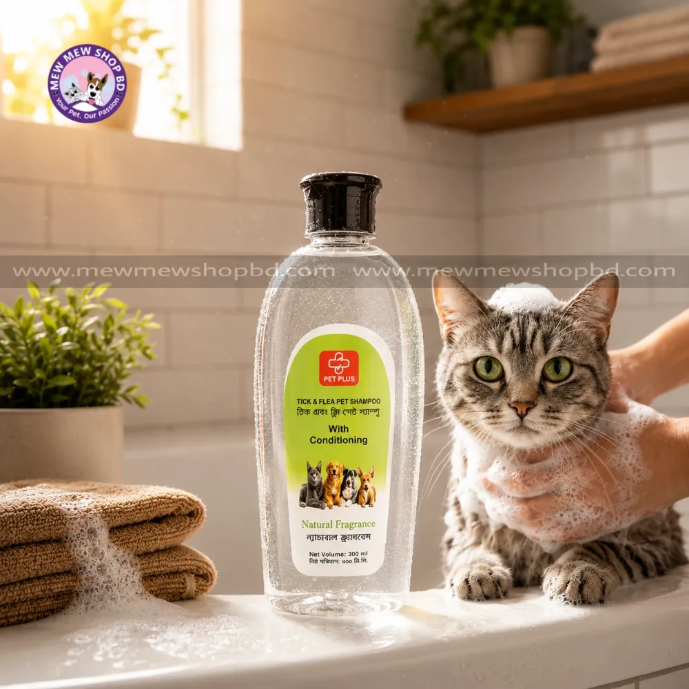 Pet Plus Tick & Flea Pet Shampoo with Conditioning Natural Fragrance 300ml
