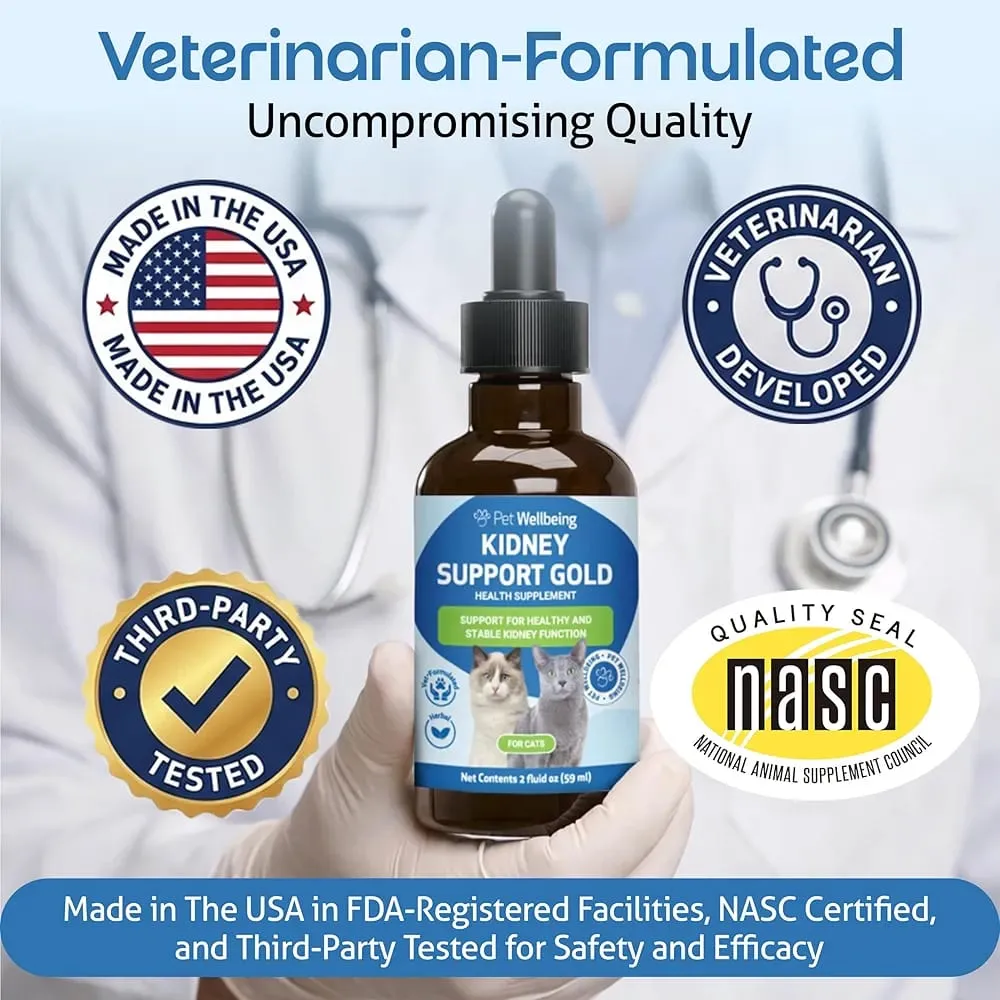 Pet Wellbeing Kidney Support Gold for Cats 59ml