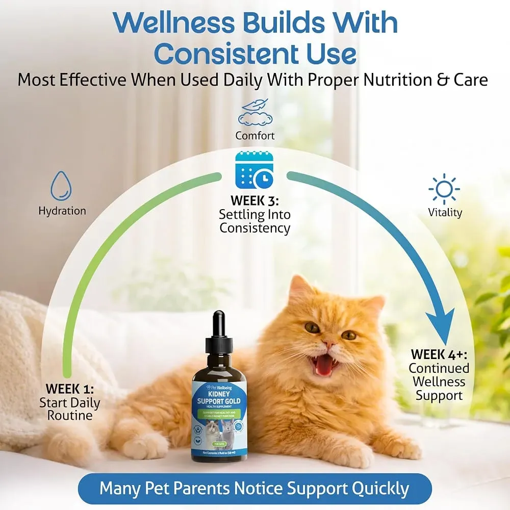 Pet Wellbeing Kidney Support Gold for Cats 59ml