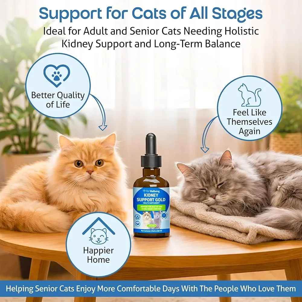 Pet Wellbeing Kidney Support Gold for Cats 59ml