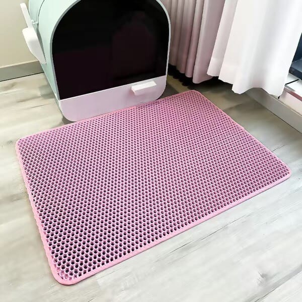 Waterproof Nonslip Double Layer Pet Cat Litter Box Mat with Adhesive Tape