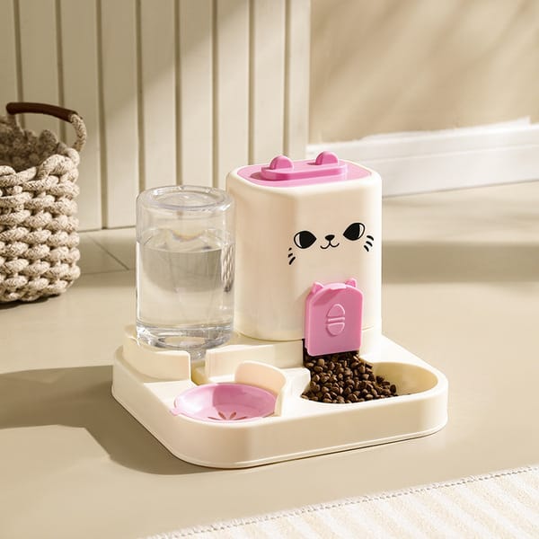 Cat Ear Design 2-in-1 Food & Water Dispenser for Cats & Dogs