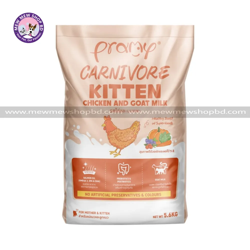 Pramy Carnivore Kitten Dry Cat Food with Chicken & Goat Milk 5.6KG