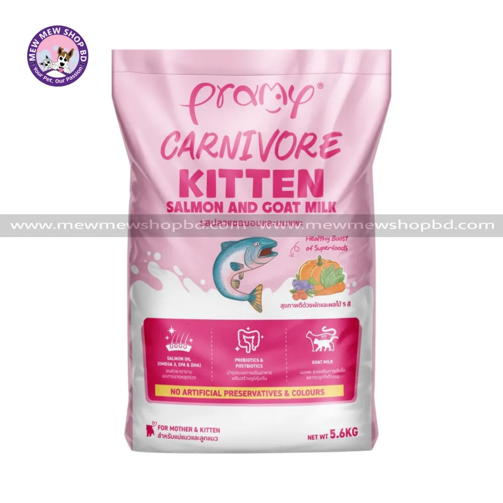 Pramy Carnivore Kitten Dry Cat Food with Salmon & Goat Milk 5.6KG