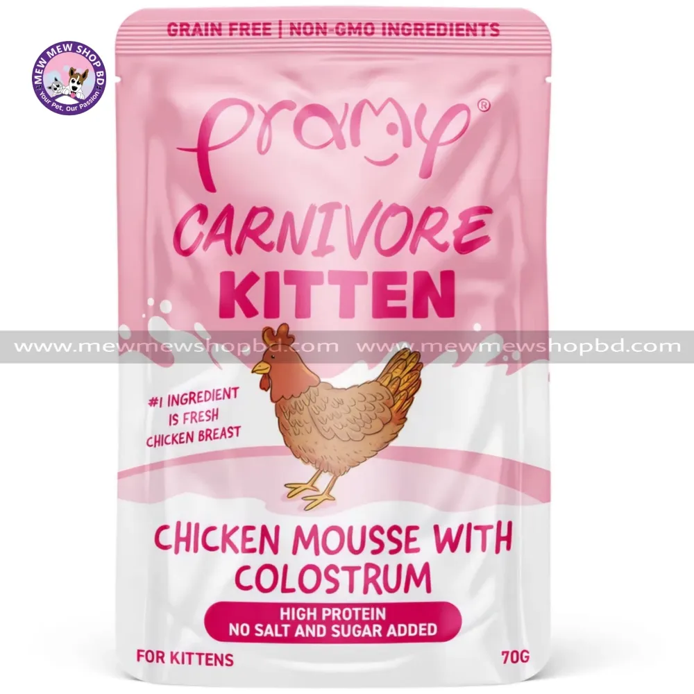 Pramy Carnivore Pouch Chicken Mousse with Colostrum for Kittens 70g