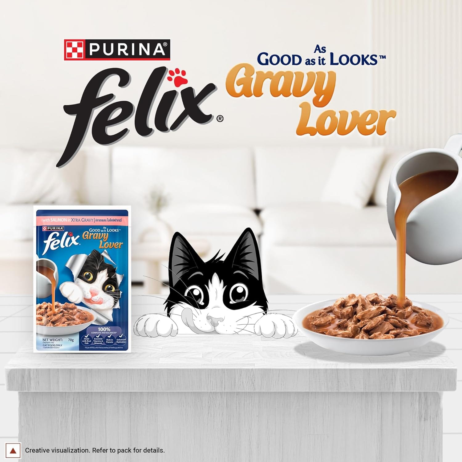 Purina Felix Gravy Lover Pouch with Salmon in Xtra Gravy for Adult Cat 70g