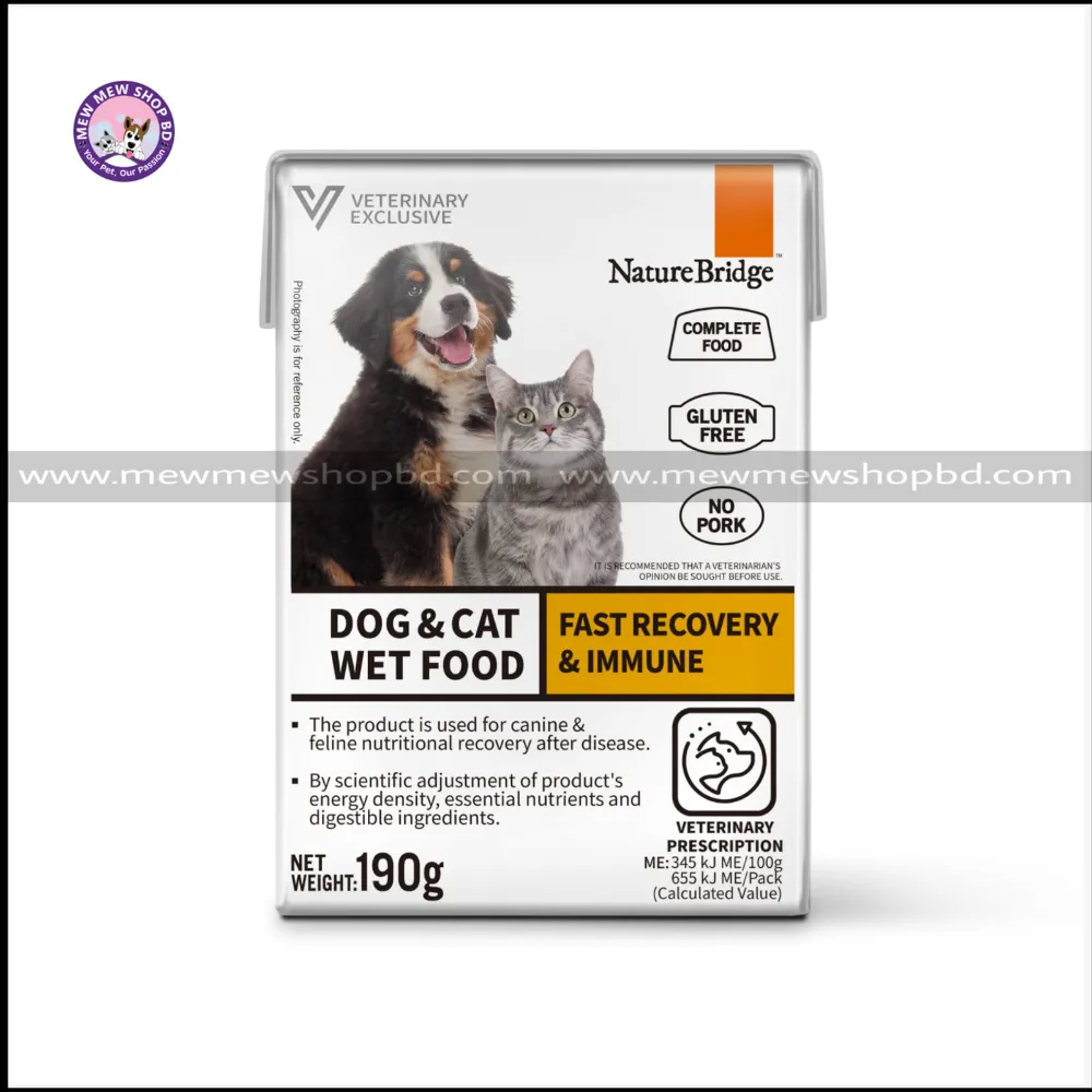 Nature Bridge Vet Complete Prescription Wet Food for Dog & Cat Fast Recovery & Immune 190g