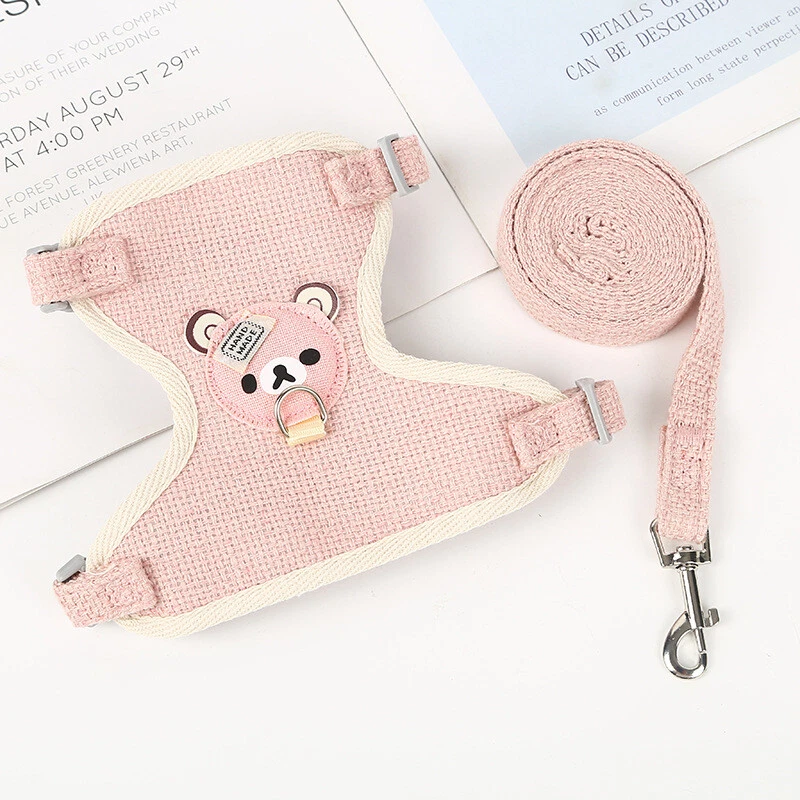 Panda Cartoon Design Vest Harness Body Belt with Leash for Pet Cat & Puppy