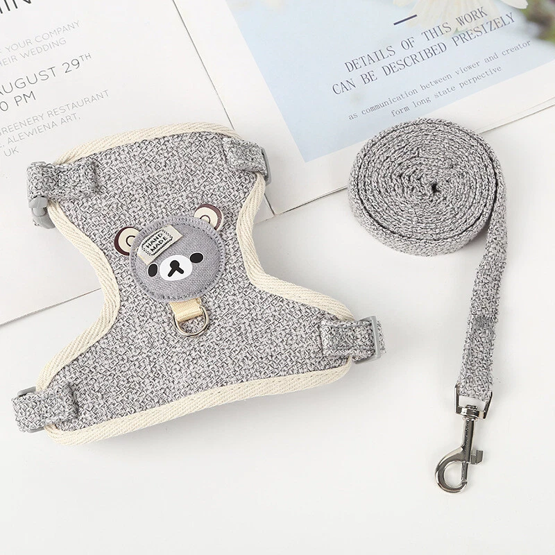 Panda Cartoon Design Vest Harness Body Belt with Leash for Pet Cat & Puppy