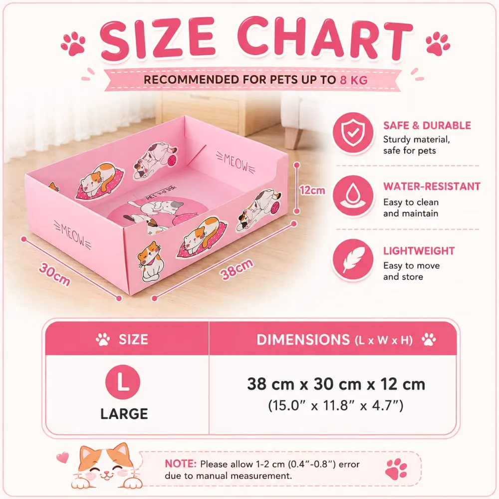 Disposable & Portable Folding Cat Litter Box for Pet Cat Indoor & Outdoor Use - MultiColour