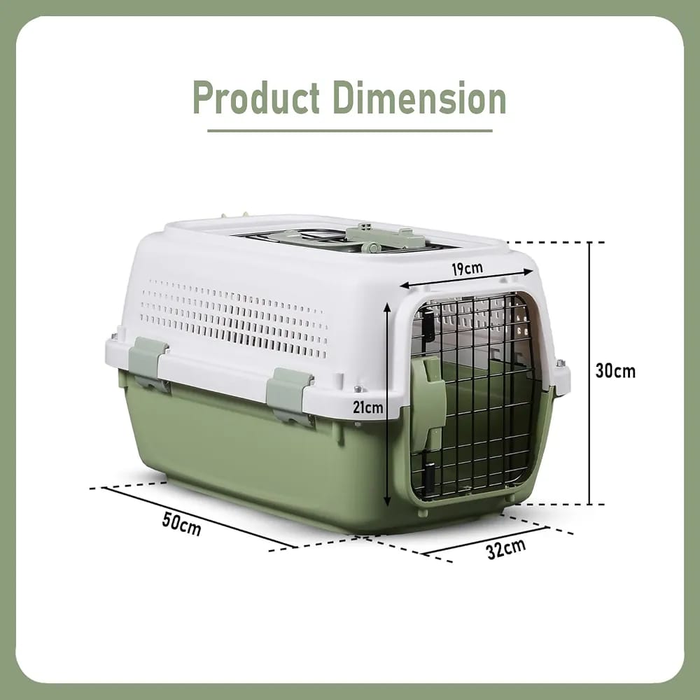 Smart 2 Door Design Super Premium Cat Large Carrier Box with Cage Top