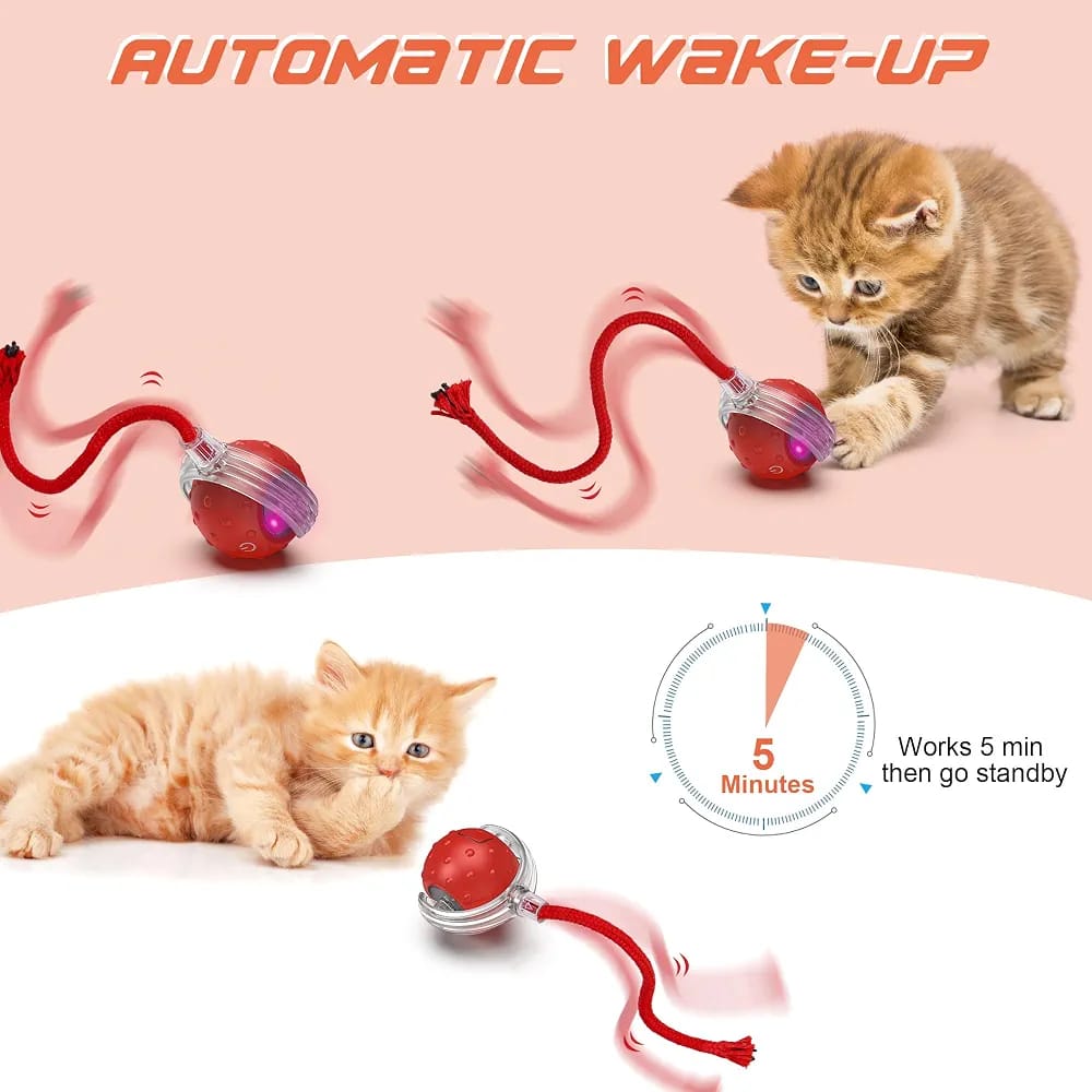 Smart Interactive Cat Rolling Motion Ball with Bird Chirping Sound