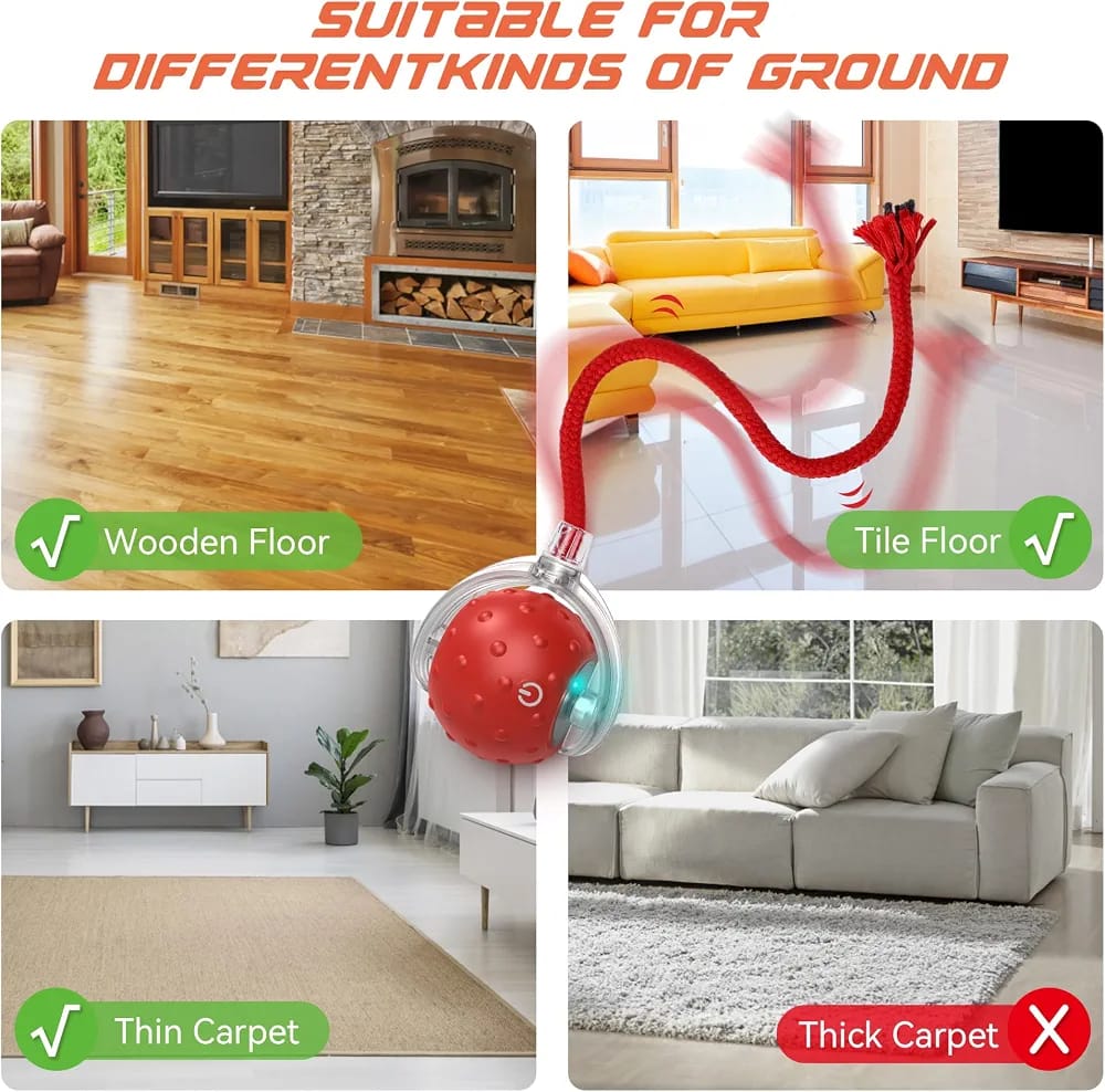 Smart Interactive Cat Rolling Motion Ball with Bird Chirping Sound