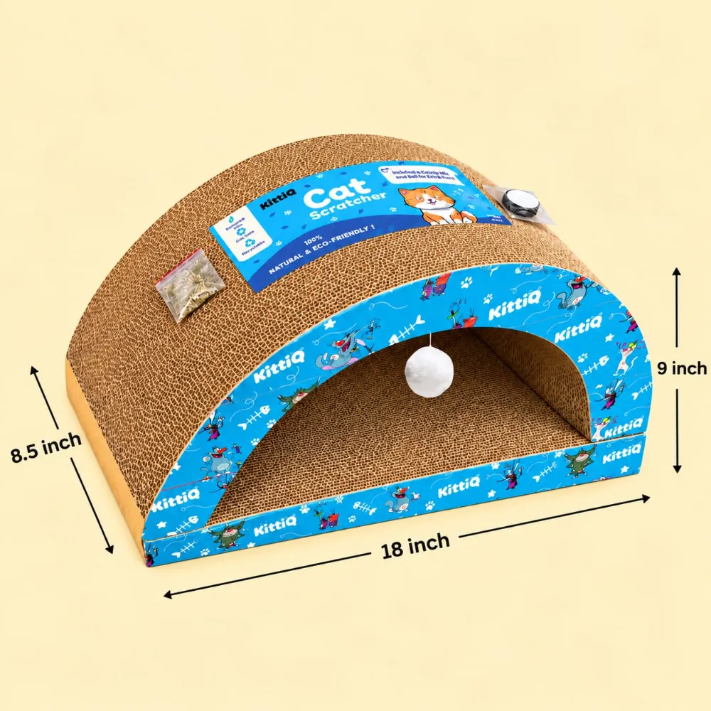 Super Premium Cat Scratcher Board for Cat Scratching & Grinding Nails with Catnip (Cave Shape)