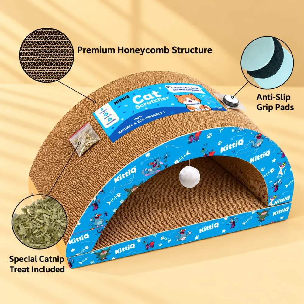 Super Premium Cat Scratcher Board for Cat Scratching & Grinding Nails with Catnip (Cave Shape)