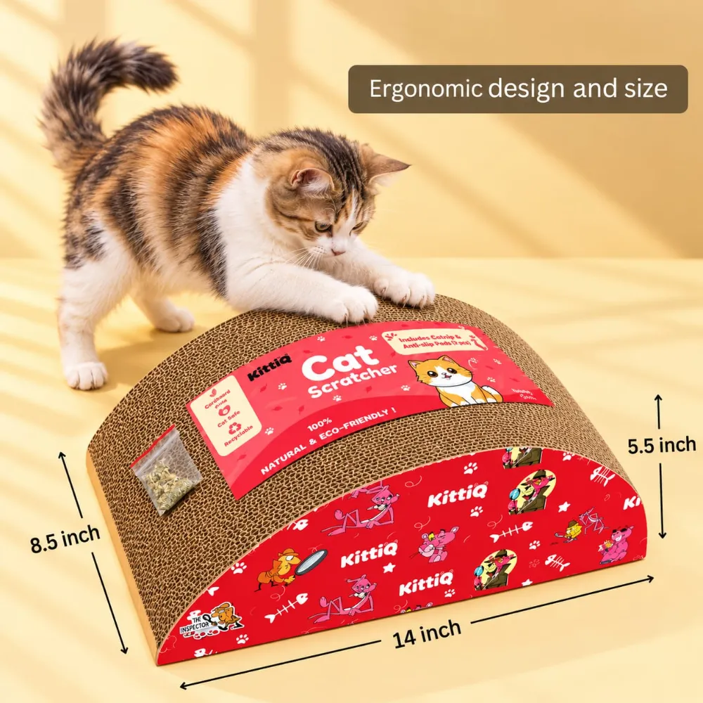 Super Premium Cat Scratcher Board for Cat Scratching & Grinding Nails with Catnip (Mountain Shape)
