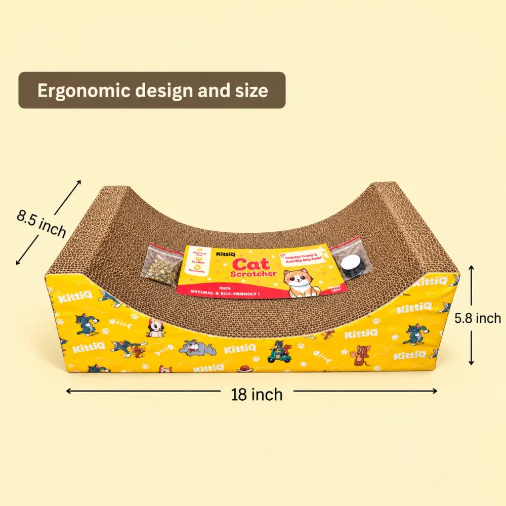 Super Premium Cat Scratcher Board for Cat Scratching & Grinding Nails with Catnip (Wave Shape)