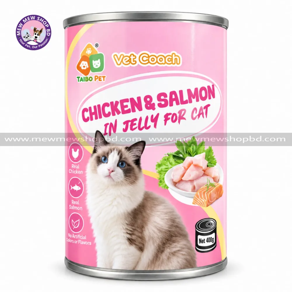 Taido Pet Vet Coach Cat Canned Food Chicken & Salmon in Jelly 400g