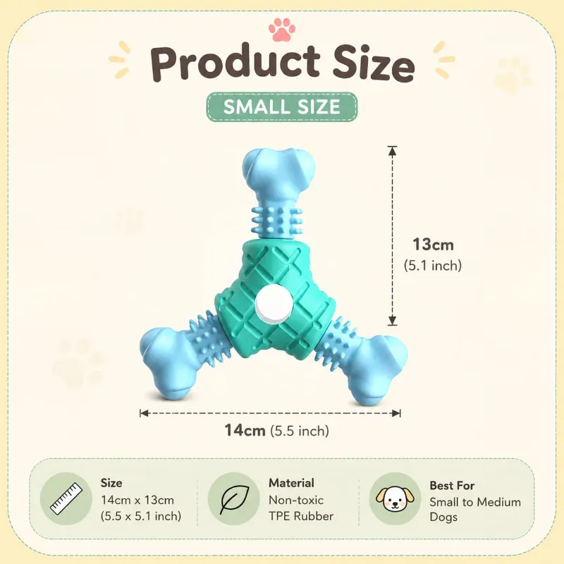 Tri Bone Shaped Durable Dog Chew Teething Toy