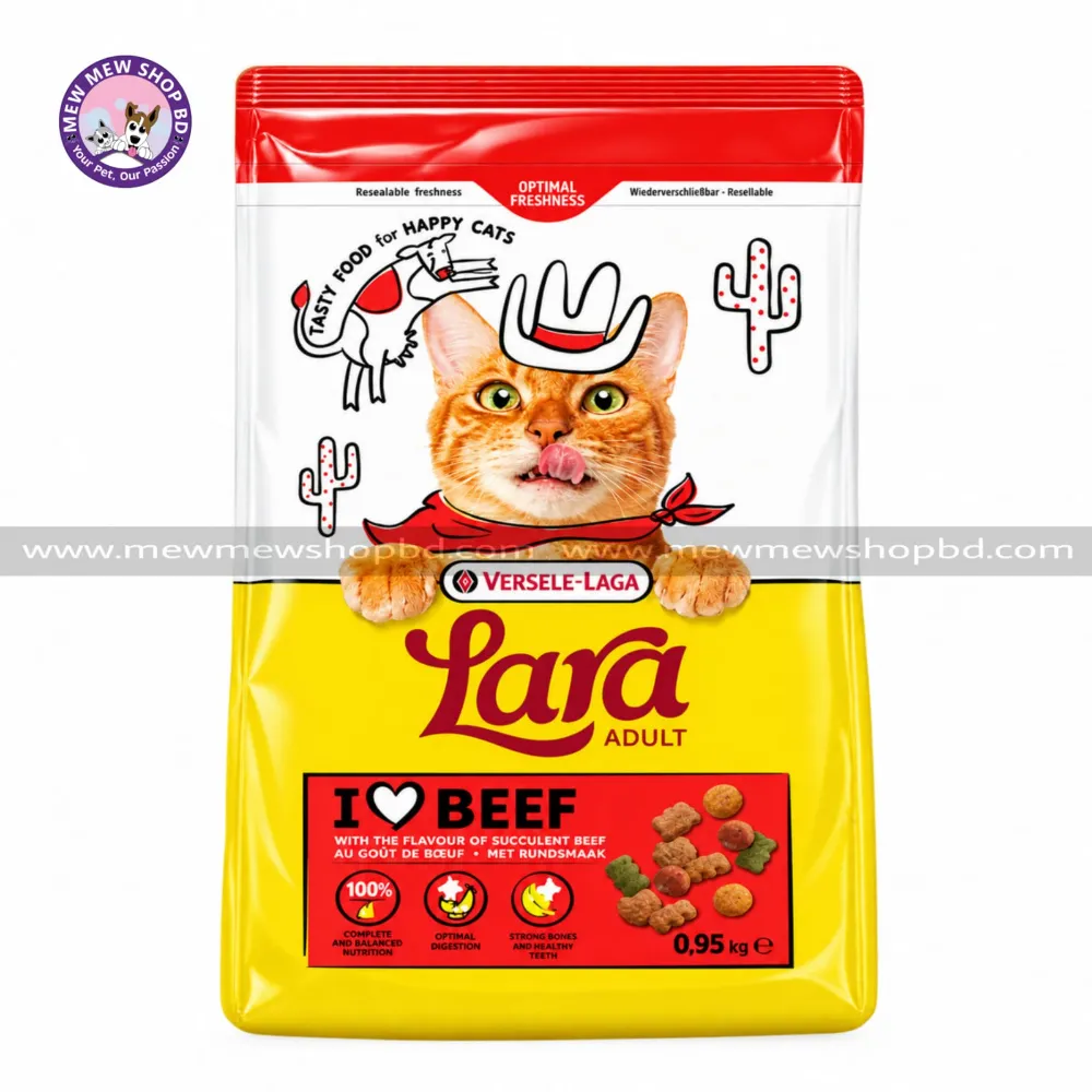 Versele-Laga Lara Adult Dry Cat Food Beef Flavour 950gm