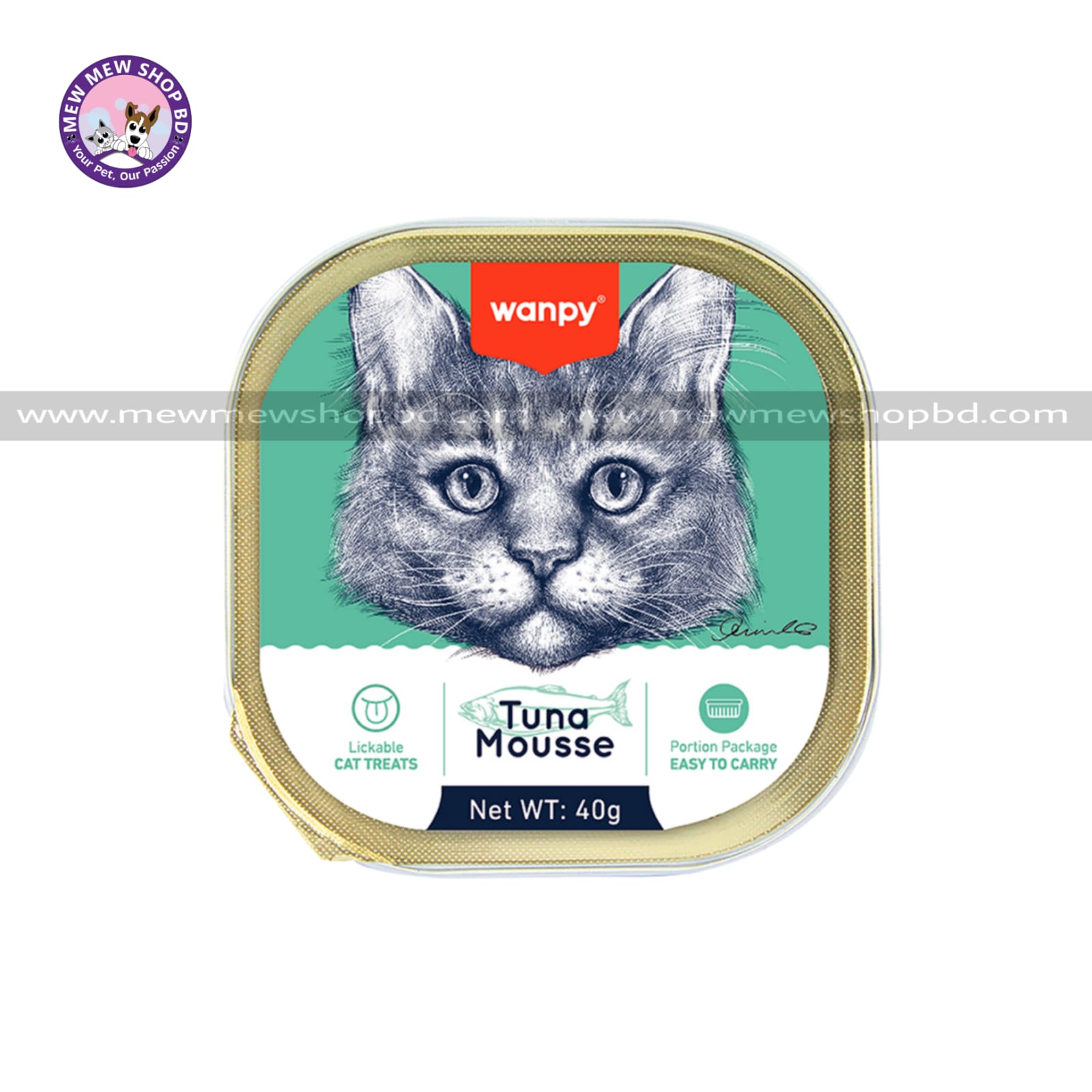 Wanpy Aluminum Cat Tray Tuna Mousse 40gm