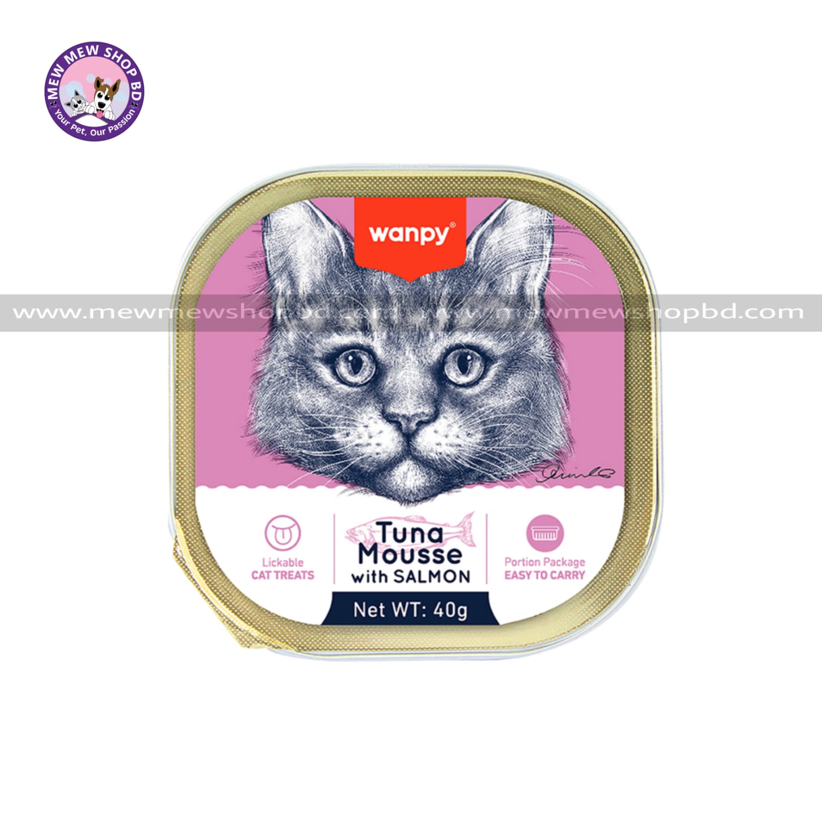 Wanpy Aluminum Cat Tray Tuna Mousse with Salmon 40gm
