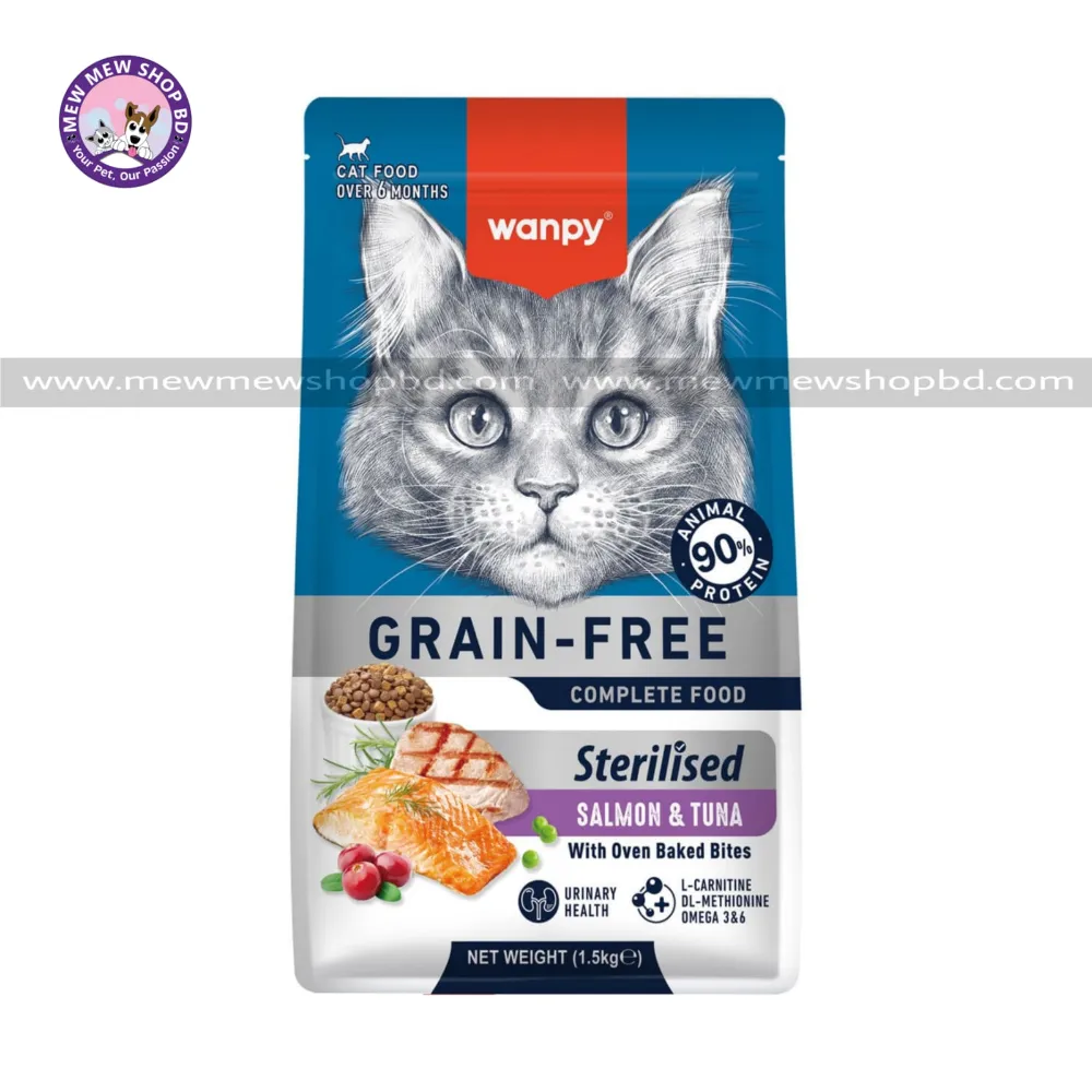 Wanpy Grain Free Super Premium Dry Cat Food Sterilized Salmon & Tuna 1.5kg