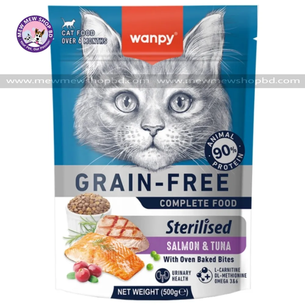 Wanpy Grain Free Super Premium Dry Cat Food Sterilized Salmon & Tuna 500g