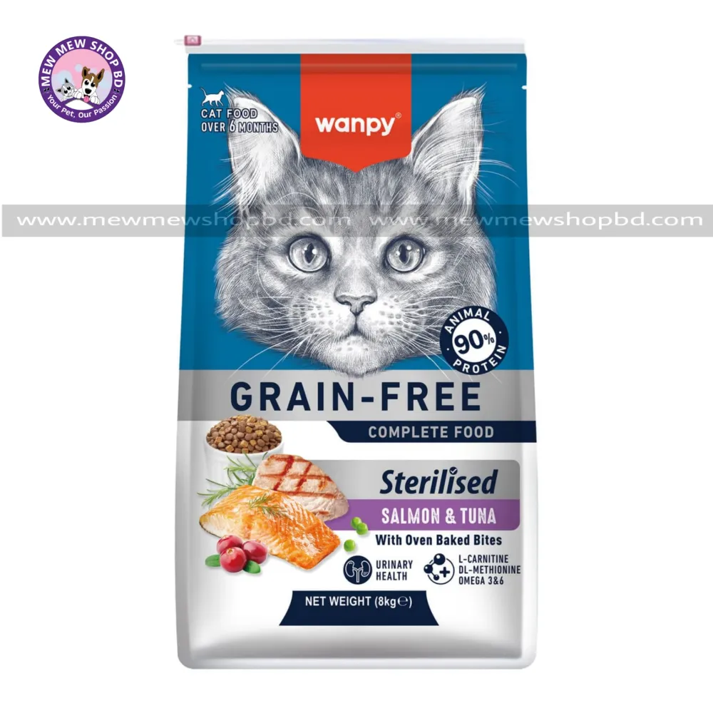 Wanpy Grain Free Super Premium Dry Cat Food Sterilized Salmon & Tuna 8kg