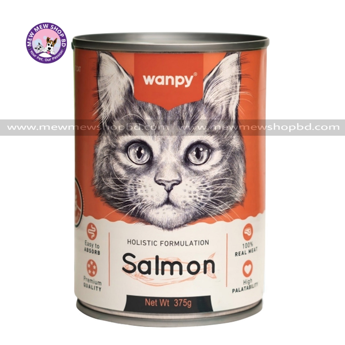 Wanpy Holistic Formulation Salmon Adult Cat Can Food 375g