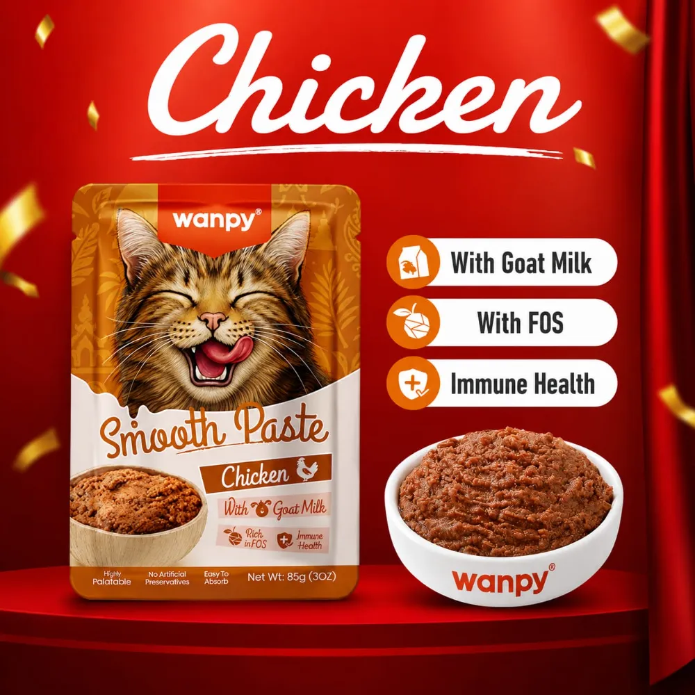 Wanpy Smooth Paste Pouch for Cats Chicken 85gm