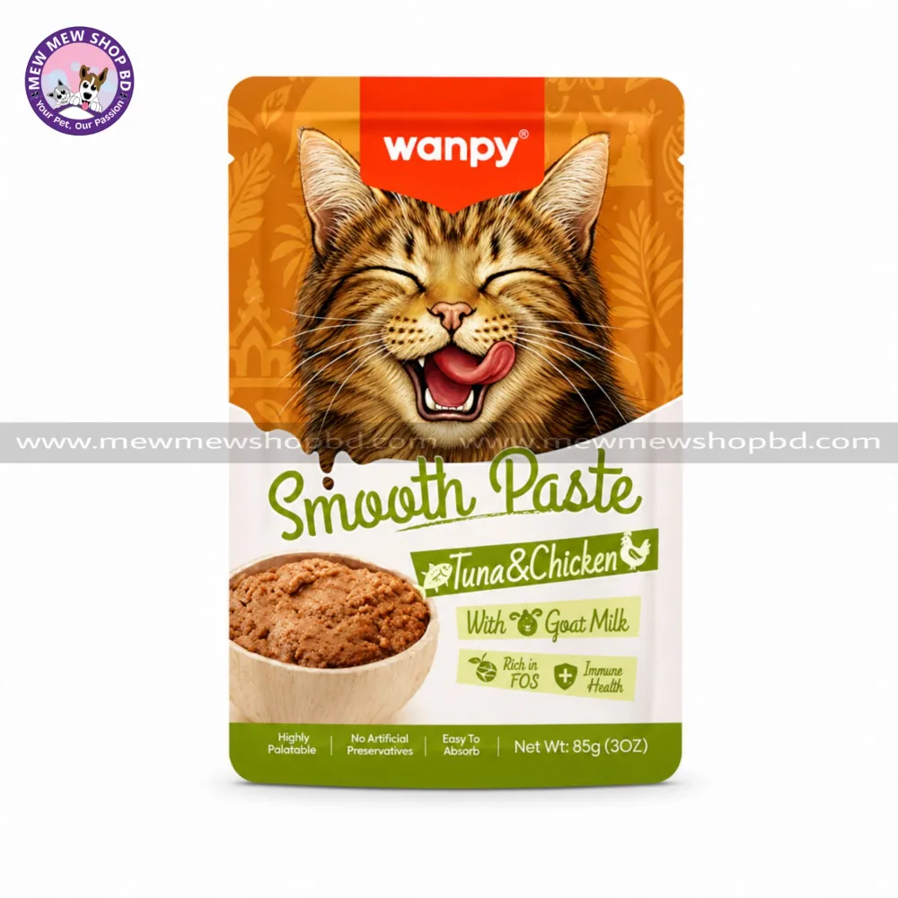 Wanpy Smooth Paste Pouch for Cats Tuna & Chicken 85gm