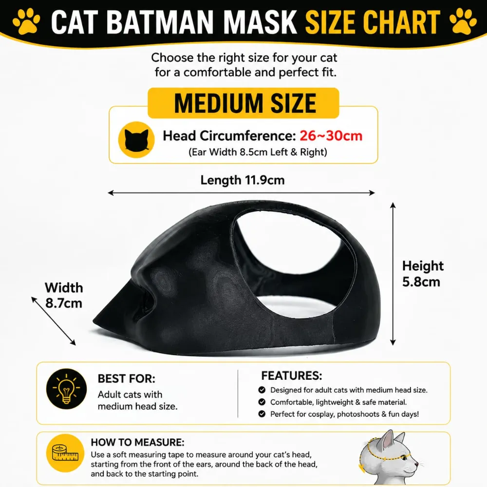 Pet Cat Batman Mask Costume for Halloween or Daily Fun Cosplay