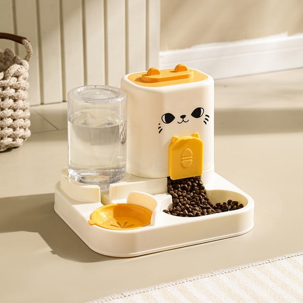Cat Ear Design 2-in-1 Food & Water Dispenser for Cats & Dogs